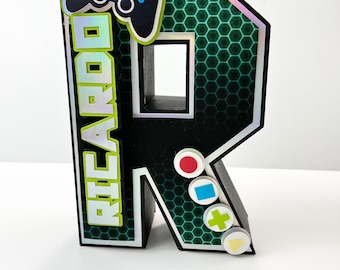 Gamer 3D Letters, Gamer Party Decorations, Gamer Birthday Party, Gamer Room Decor, Video Games Birthday, Gamer theme, Video Games Theme 0001