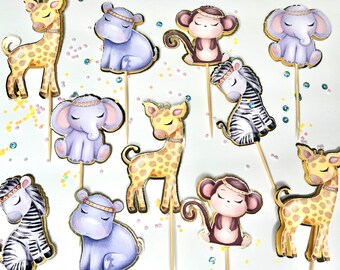 Safari CupCakes Toppers, Safari Birthday, Wild One Party, Safari Theme, Jungle Animals, Zoo Birthday, Two Wild Birthday, Animals Party 0008