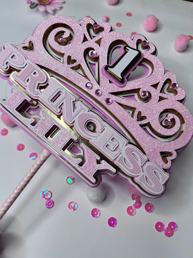 Princess Crown Cake Topper, Princess Party Decorations, Princess Theme ...
