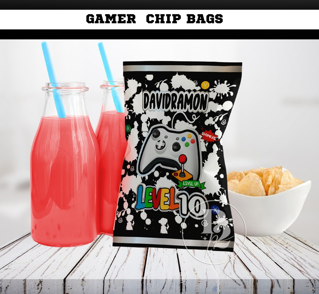 Gamer Party Favors, Video Games Chip Bags, Gaming Birthday, Gamer Theme ...