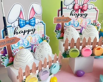 Easter Craft Kit, Easter Egg Painting Kit for Kids, Easter Egg Hunt, Easter Paintable Eggs Gift, Classroom Easter Favor, Easter Activity