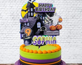 Haunted House Halloween Cake Topper: Spooky Birthday Party Decor