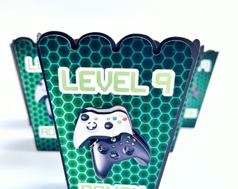 PopCorn Box Gamer Party, Gamer Party Favors, Video Games Party, Gamer Decorations, Gamer Birthday, Gamer Popcorn Boxes, Gamer Theme 0001