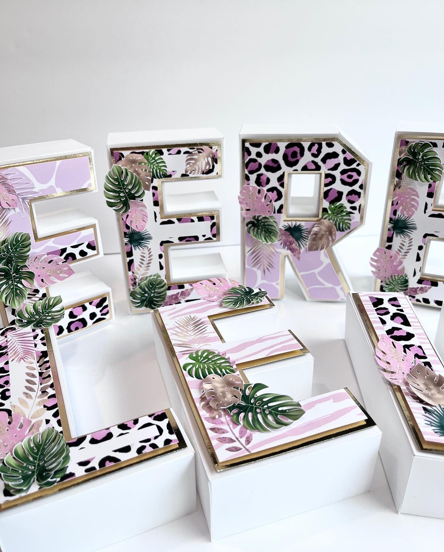 Diw Letters Safari Animal Print 3D Letters, Will One Birthday Party Decor - Etsy