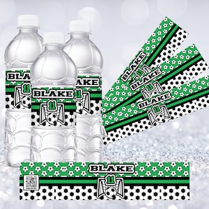Soccer Water Bottle Labels, Soccer Birthday, Football Party, Soccer Party Favors, Soccer Themed, Football Themed, Soccer Party decor 0004