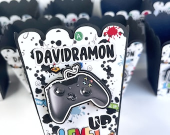 PopCorn Box Gamer Party Favors, Gamer Party Favos, Video Games Party, Gamer Decoration, Gamer Birthday, Popcorn boxes 0007