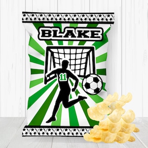 Soccer Birthday Chip Bag, Football Chip Bags, Soccer Birthday, Soccer Theme, Soccer Party Favors, Soccer Party, Football Birthday 0004