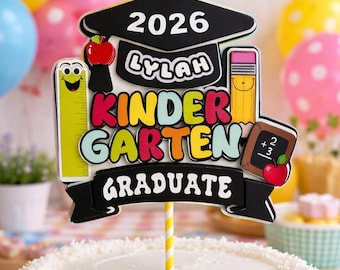 Kindergarten Graduation Cake Topper, Kindergarten Graduation Party Decorations, Pre school Grad Cake Topper, Graduation Party Decor