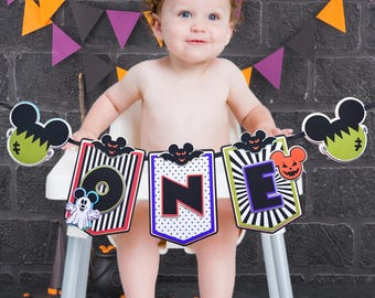 Musse Pigg Barnstol Banderoll, Halloween Musse Pigg Banderoll, Halloween Banderoll, Halloween Dekorationer, Musse Pigg Halloween, Halloween 1-årsdag 0020