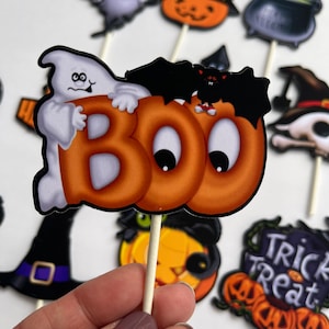 Halloween CupCake Toppers, Halloween Party Decoration, Halloween Birthday Party, Halloween Party, Halloween Toppers,  Halloween Cupcakes