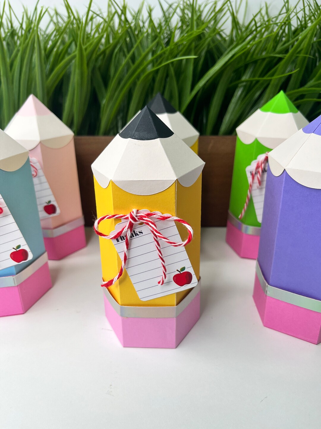 Back to School Favor Boxes, Pencil Favor Boxes, Back to School Birthday ...