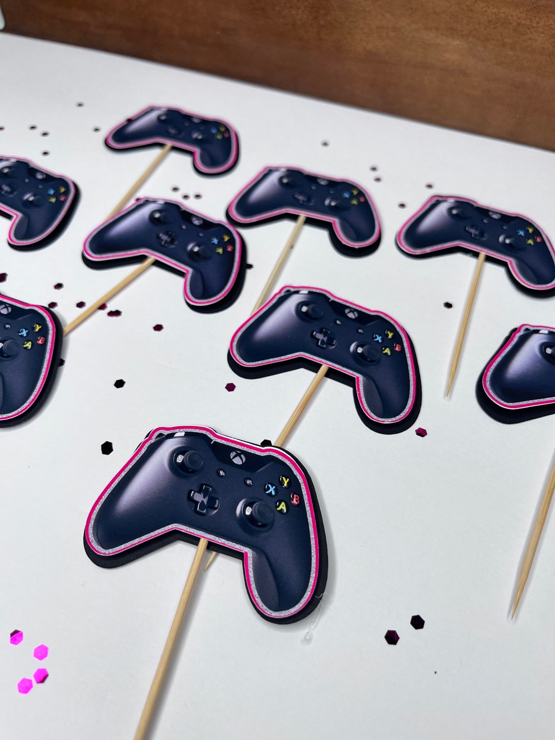 Gamer Remote Cupcake Toppers, Gamer Cupcake Toppers for Girls, Gamer