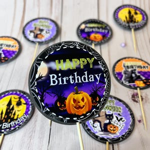 Halloween CupCake Toppers, Halloween Party Decoration, Halloween Birthday Party, Halloween Party, Halloween Toppers,  Halloween Cupcakes