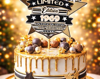 Happy Birthday Cake Topper, Custom Cake topper for birthday with Age 30th 40th 50th 60th 70th  Anniversary Cake Topper, 50th Cake Topper