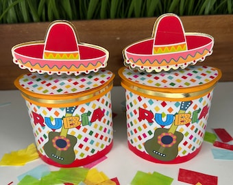 Personalized Fiesta Nutella Party Favors, Mexican Theme