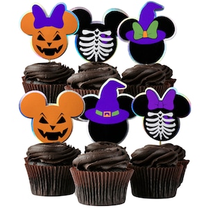 Halloween Mickey Cupcake Toppers, Mickey Cupcake Toppers, Halloween Mickey Mouse theme party decorations, Halloween Cupcake toppers 0020