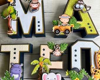 Safari 3D Buchstabe, Name, Babyparty Dekor