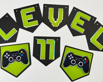 Video Games Theme, Gamer Birthday Banner,  Level Up Banner, Video Games Controller Banner,  Gamer Decorations,  Video Games Birthday 0001