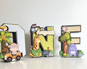 3D Safari Buchstaben: Wild One Geburtstagsparty Dekor