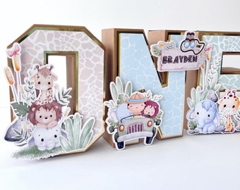Safari 3D Name, Individuelle Buchstaben Safari, Safari Thema, Party Dekoration, Wild Babyparty, Safari Party, Safari Geburtstag, Wild Party