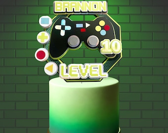 Aniversário de jogador - Topo de bolo de jogador, Topo de bolo de videogame, Festa de jogador, Aniversário de jogador, Aniversário de videogame, Festa de videogame 0001