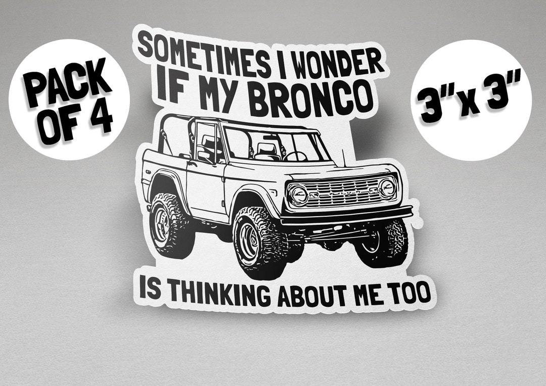 Bronco Sticker, Pack of 4, 3