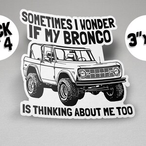 Adesivo Bronco, confezione da 4, 3&quot;x3&quot;, Bronco classico, decalcomania Bronco, regalo Bronco, appassionati di Bronco, idee regalo Bronco, regalo di compleanno Bronco