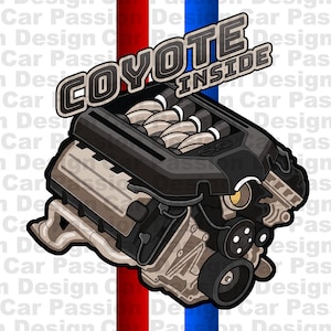 Confezione da 3 Mustang, Motore Coyote, PNG, JPEG, File Digitali, Download Istantaneo, Muscle Car, Motore Auto, Coyote Swap, Download Istantaneo
