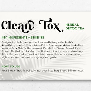 Proefkaart Arbonne CleanTox kruidendetoxthee | Digitaal bestand van 4 x 6 inch | ALLEEN digitale download | Downloaden en afdrukken 