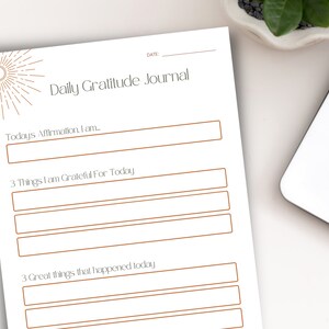 Daily Gratitude Journal Printable PDF | 8.5x11 inch | Digital Download