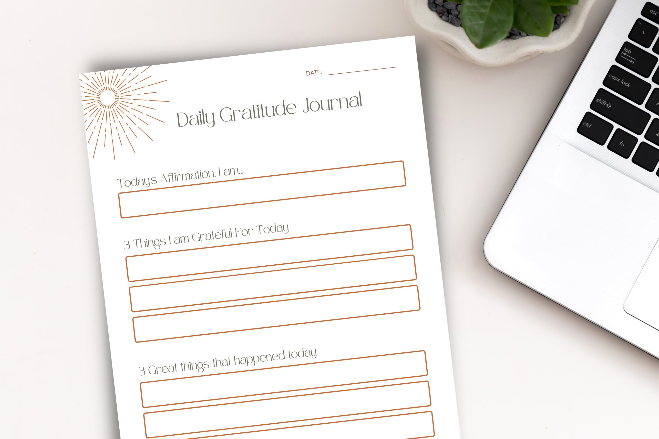 Daily Gratitude Journal Printable PDF | 8.5x11 Inch | Digital Download ...