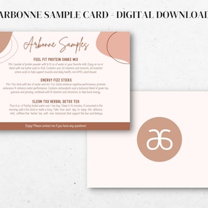 Voorbeeldkaart Arbonne Nutrition | ALLEEN digitale download | Downloaden en afdrukken (eiwitten, bruissticks, detoxthee)