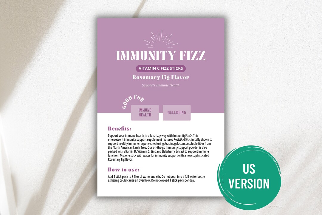 Arbonne Immunity Fizz Sample Card | 5x7 Inch Digital File | Digital ...