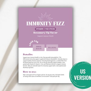 Arbonne Immunity Fizz-voorbeeldkaart | Digitaal bestand van 5 x 7 inch | ALLEEN digitale download | Downloaden en afdrukken 