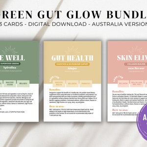 Green Gut Glow Bundle - Version Australie, 3 cartes | Fichiers numériques de 5 x 7 pouces | Téléchargement numérique UNIQUEMENT