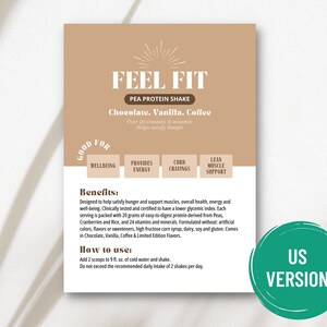 Arbonne FeelFit-eiwitmonsterkaart | Digitaal bestand van 5 x 7 inch | ALLEEN digitale download | Downloaden en afdrukken 