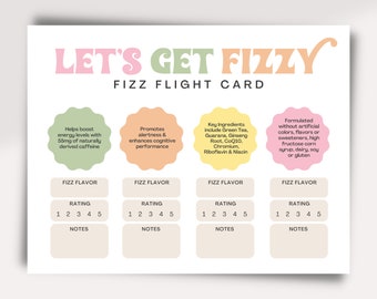 Arbonne Fizz Flight Card | 8.5x11 inch Digital file | Digital Download ONLY | Download + Print 