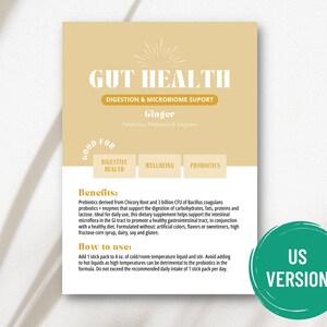 Arbonne GutHealth-voorbeeldkaart | Digitaal bestand van 5 x 7 inch | ALLEEN digitale download | Downloaden en afdrukken 
