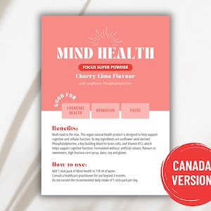 Arbonne Mind Health-voorbeeldkaart - CANADA-versie | Digitaal bestand van 5 x 7 inch | ALLEEN digitale download | Downloaden en afdrukken 