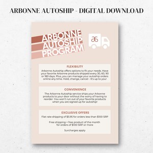 Arbonne Autoship-programmakaart | 5 x 7 inch | ALLEEN digitale download | Downloaden en afdrukken