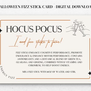Hocus Pocus Ik heb bruisend nodig om me te concentreren | Arbonne-voorbeeldkaart | Fizz Stick | ALLEEN digitale download