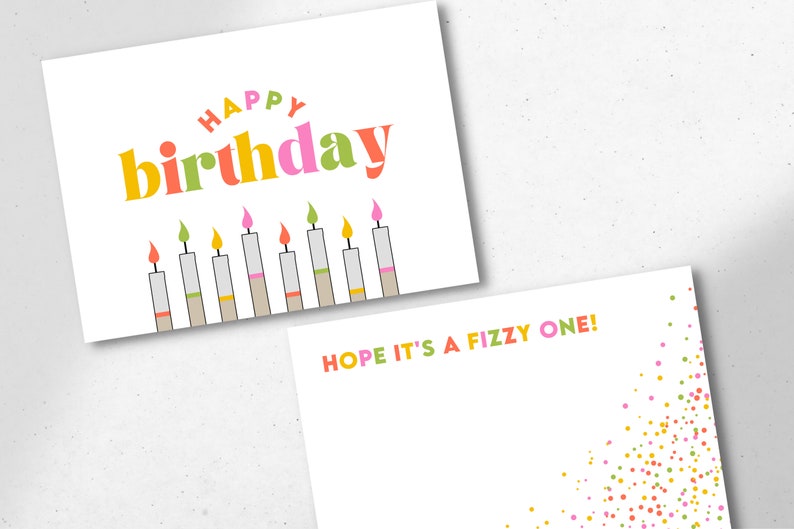 Arbonne Birthday Card Fizz Stick Candles 5x7 Inch Digital - Etsy