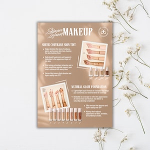 NIEUW Arbonne-make-up: pure dekkende huidtint en foundation met natuurlijke gloed | Kaart van 5 x 7 inch | Directe digitale download