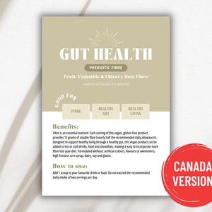 Arbonne GutHealth-vezelmonsterkaart - CANADA-versie | Digitaal bestand van 5 x 7 inch | ALLEEN digitale download | Downloaden en afdrukken 