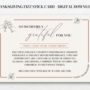Dankbare Thanksgiving-kaart | Arbonne-voorbeeldkaart | Fizz Stick | ALLEEN digitale download