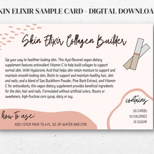 Proefkaart Arbonne Skin Elixer | ALLEEN digitale download | Downloaden en afdrukken