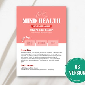 Voorbeeldkaart Arbonne Mind Health | Digitaal bestand van 5 x 7 inch | ALLEEN digitale download | Downloaden en afdrukken 