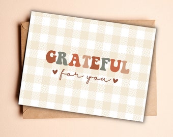 Grateful For You Card | Digital Download | 5x7 inch front & back files