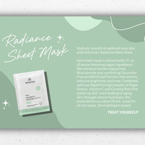 Radiance Sheet Mask Arbonne | 4 x 6 inch | Digitale download