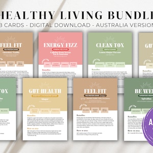 Arbonne 30 Days to Healthy Living - Australische versie, bundel van 8 kaarten | Digitale bestanden van 5 x 7 inch | ALLEEN digitale download